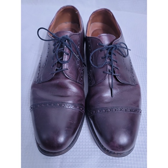 Allen Edmonds Clifton Leather Lace Up Burgundy Oxford Dress Shoes Mens size 9 B - Picture 3 of 11